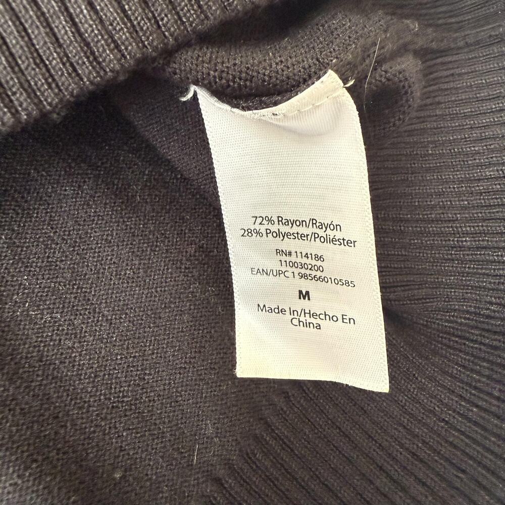 Juicy Couture Sweater Womens Medium Black Crewneck Pullover Logo Spell Out Knit - Picture 4 of 7